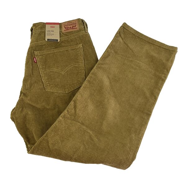 Levis Pants Men’s 31x30 Tan Low Pro Corduroy Mid Rise Straight Pants Irregular - Picture 1 of 9